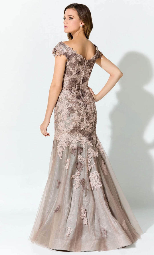 Ivonne D ID919 - Cap Sleeve Lace Mother of the Bride Dress