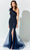 Ivonne D ID922 - Asymmetrical Pleated Formal Gown Prom Dresses 4 / Navy