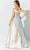 Ivonne D ID929 - Off Shoulder Floral Brocade Gown Evening Dresses
