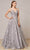 J'Adore Dresses - Glittered Deep V-Neck Prom Gown J18022 - 1 pc Gunmetal In Size 4 and 1 pc in Size 4 Available CCSALE