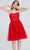 J'Adore Dresses J20086 - Sequined Lace Strapless Cocktail Dress Special Occasion Dress 2 / Red