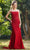 J'Adore Dresses J21020 - Straight Across Neck Long Dress Special Occasion Dress 2 / Red