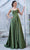 J'Adore Dresses J21030 - Satin Sleeveless A-Line Long Dress Special Occasion Dress 2 / Olive