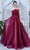 J'Adore Dresses J21035 - Strapless Organza A-Line Long Dress Special Occasion Dress 2 / Wine