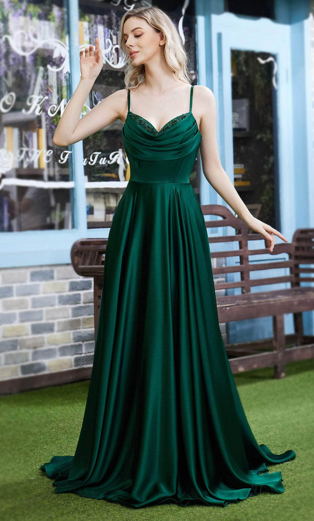 J'Adore Dresses J22016 - Beaded Cowl Neck Prom Dress J'Adore Dresses J22016 - Beaded Cowl Neck Prom Dress