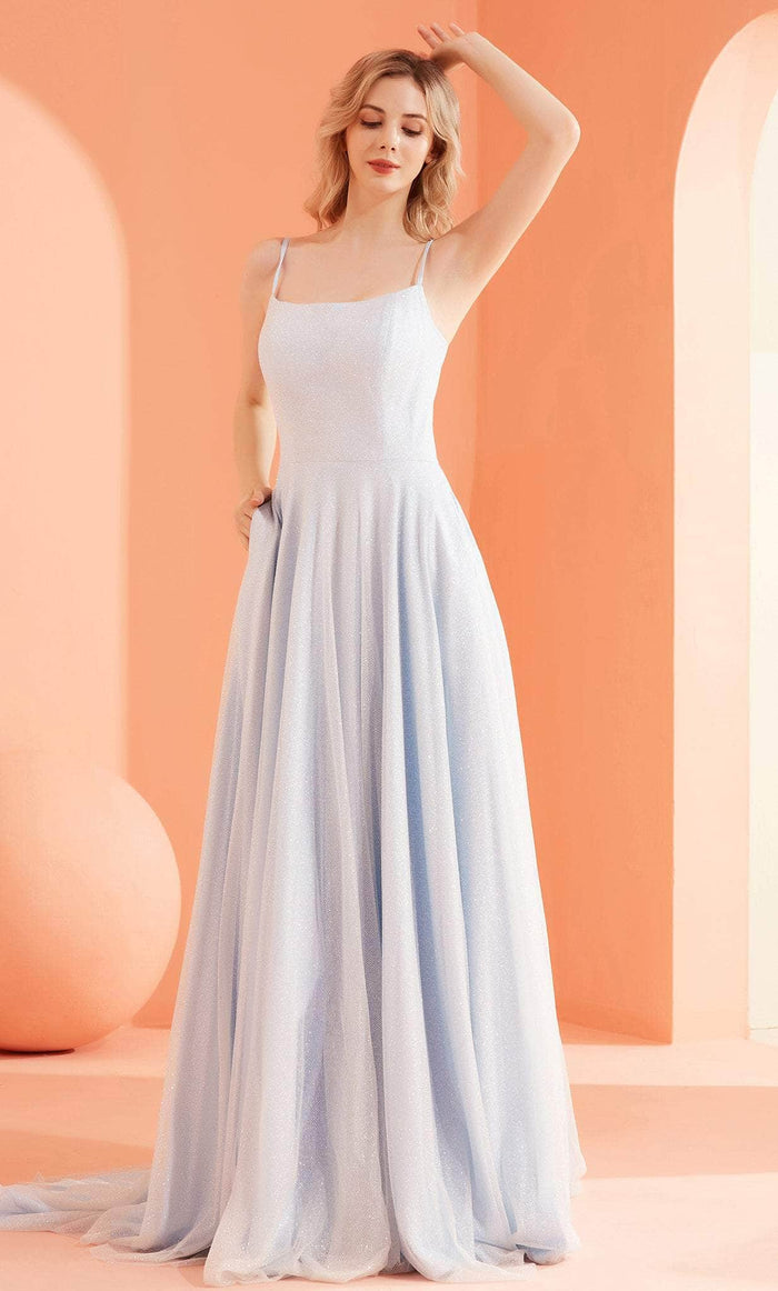 J'Adore Dresses J22019 - Sleeveless Glitter Tulle Evening Gown Special Occasion Dress 2 / Dove