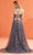 J'Adore Dresses J22020 - Plunging V-Neck Floral Prom Gown Special Occasion Dress