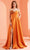J'Adore Dresses J22034 - Appliqued Bust Ballgown Special Occasion Dress 2 / Burnt Orange