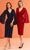 J'Adore Dresses J22066 - Long Sleeve Knee-Length Dress Special Occasion Dress 2 / Red