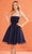 J'Adore Dresses J22081 - Crisscross-Detailed Glittered Dress Prom Dresses 2 / Navy