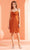 J'Adore Dresses J22085 - Cowl Neck Cocktail Column Dress Cocktail Dresses 2 / Burnt Orange