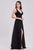 J'Adore - J16048 Embellished Scoop A-line Dress Prom Dresses 2 / Black