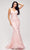 J'Adore - J17026 Strappy Back Floral Evening Dress Evening Dresses 2 / Cameo