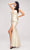 J'Adore - J17037 Metallic Glitter High Slit Mermaid Gown Special Occasion Dress 2 / Champagne