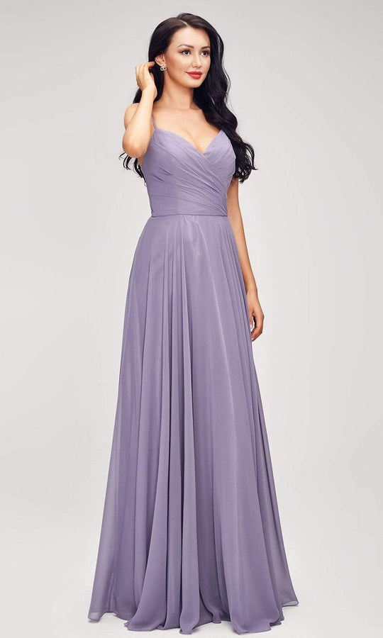 J'Adore Dresses - J17040 V Neck A-Line Evening Dress
