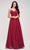 J'Adore - J17040 V Neck A-Line Evening Dress Special Occasion Dress 2 / Wine