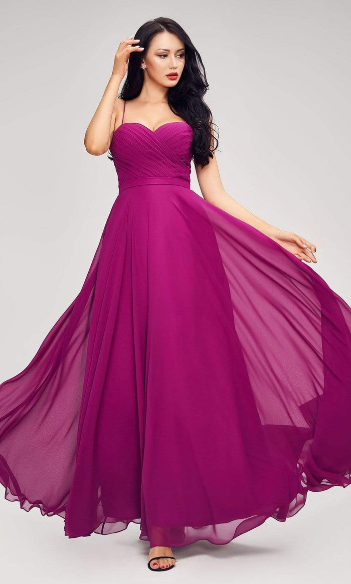 J'Adore - J17041 Sweetheart A-Line Evening Gown Special Occasion Dress 2 / Mulberry