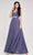 J'Adore - J17042 Pleated V Neck A-Line Dress Special Occasion Dress 2 / Iron