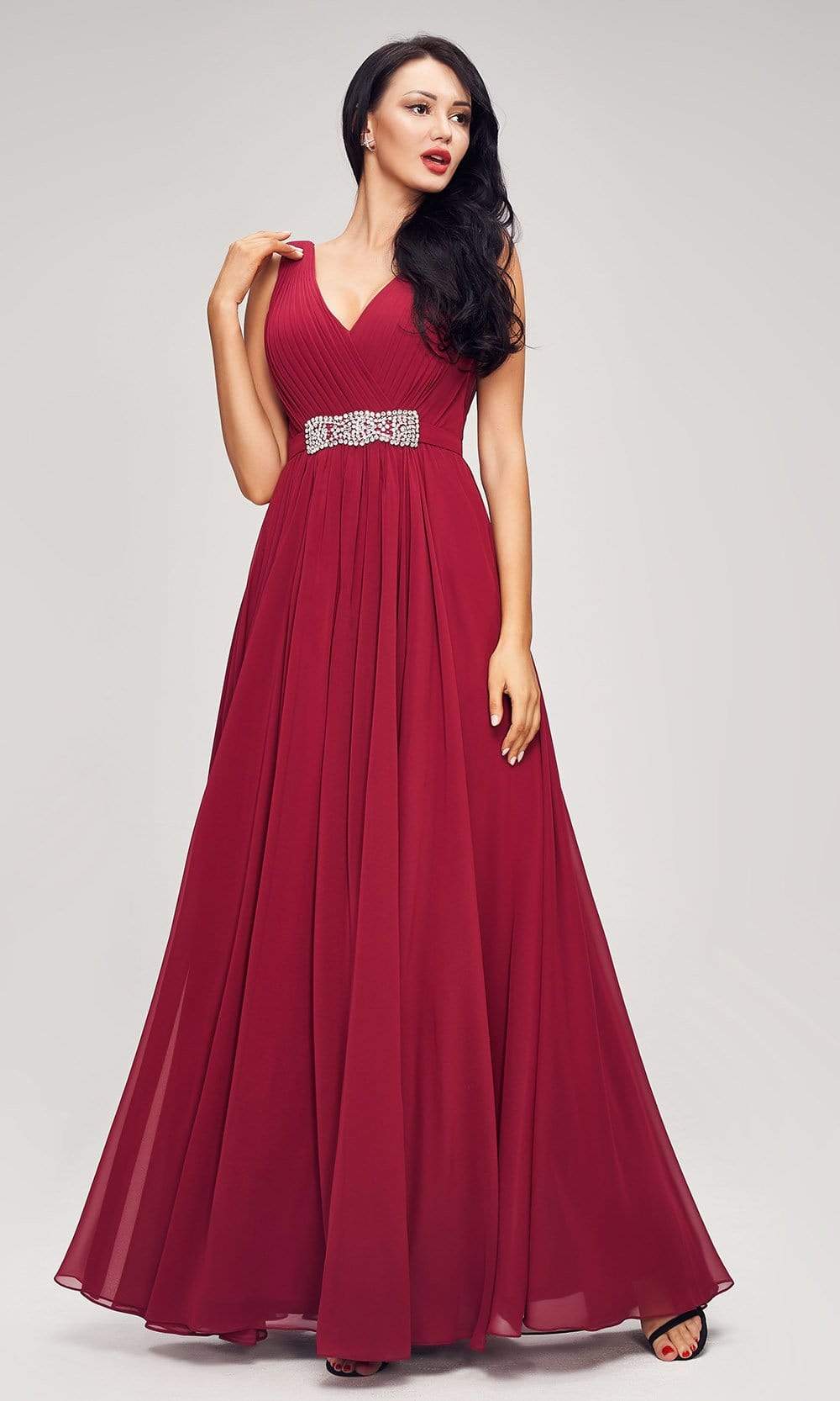 J'Adore Dresses - J17042 Pleated V Neck A-Line Dress 8 / Wine - Shop J'Adore Dresses Dresses on Couture Candy at CoutureCandy.com J'Adore Dresses - J17042 Pleated V Neck A-Line Dress 8 / Wine - Shop J'Adore Dresses Dresses on Couture Candy at CoutureCandy.com