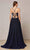 J'Adore - J18007 Deep V Neck Long A-line Gown Evening Dresses