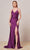J'Adore - J18014 Plunging V Neck Trumpet Dress Special Occasion Dress 2 / Eggplant