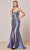 J'Adore - J18047 Bead-Trimmed High Slit Mermaid Gown Special Occasion Dress 2 / Electric Blue