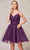 J'Adore - J18086 Glitter V Neck A-Line Short Dress Special Occasion Dress
