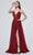 J'Adore - J19001 Glitter-Embellished Slit A-line Gown Prom Dresses 2 / Wine