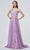 J'Adore - J19001 Glitter-Embellished Slit A-line Gown Special Occasion Dress 2 / Lilac