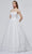 J'Adore - J19005 Strapless Floral Appliqued Long Gown Prom Dresses 2 / Ivory