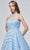 J'Adore - J19005 Strapless Floral Appliqued Long Gown Prom Dresses
