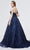J'Adore - J19005 Strapless Floral Appliqued Long Gown Prom Dresses
