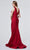 J'Adore - J19020 Daring Neckline Pleated Trumpet Gown Evening Dresses