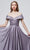 J'Adore - J19024 Off Shoulder Minimalist Flowy Dress Prom Dresses