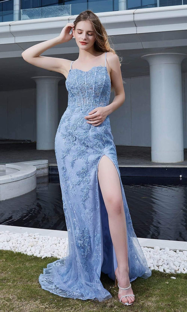 jadore lace dress J'Adore Dresses J27004 - Long Lace, Glitter Tulle A-line Dress