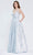 J'Adore - J20019 Sleeveless Metallic A-Line Dress Special Occasion Dress 2 / Ice Blue