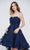 J'Adore - J20074 Floral Accented High Low Dress Special Occasion Dress
