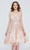 J'Adore - J20075 Floral Glittery A-line Dress Special Occasion Dress 2 / Pink
