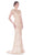J'Adore - J5085 Scoop Neck Keyhole Back Allover Lace Sheath Dress Evening Dresses 2 / Champagne