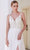 J'Adore - JM103 V-Neck Crystal Beaded Bodice Chiffon A-Line Gown In White