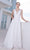 J'Adore - JM107 Sleeveless Low V Back Beaded Tulle A-Line Gown In White