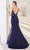 J'Adore - JM113 Metallic Embroidery Sheer Side Mermaid Gown Special Occasion Dress