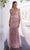 J'Adore - JM117 Sequined Deep V Neck Sheath Dress Special Occasion Dress 2 / Dusty Pink