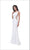 Jadore - J11353 Swirl Beaded Illusion Cutout Long Gown Special Occasion Dress 2 / Ivory