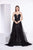Jadore - J14026 Sequin Embellished Dress with Sheer Train Special Occasion Dress 2 / Black