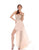 Jadore - J6050 Beaded Illusion Overskirt High Slit Gown Special Occasion Dress 2 / Blush