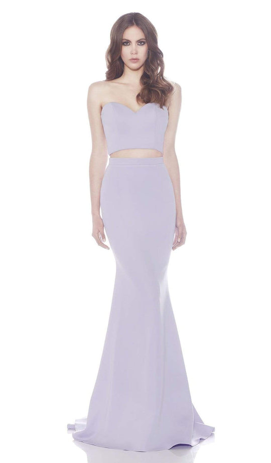 Jadore - J7004 Strapless Sweetheart Neoprene Two Piece Mermaid Gown Bridesmaid Dresses 2 / Lilac