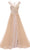 Janique 15761 - Cap Sleeve Illusion V-neck Long Dress Special Occasion Dress