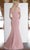 Janique - 1936 Off Shoulder Ruffled Accent Mermaid Gown in Blush Special Occasion Dress
