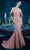 Janique - 1941 Notched Off Shoulder Ruffle Sleeve Evening Gown Mother of the Bride Dresses